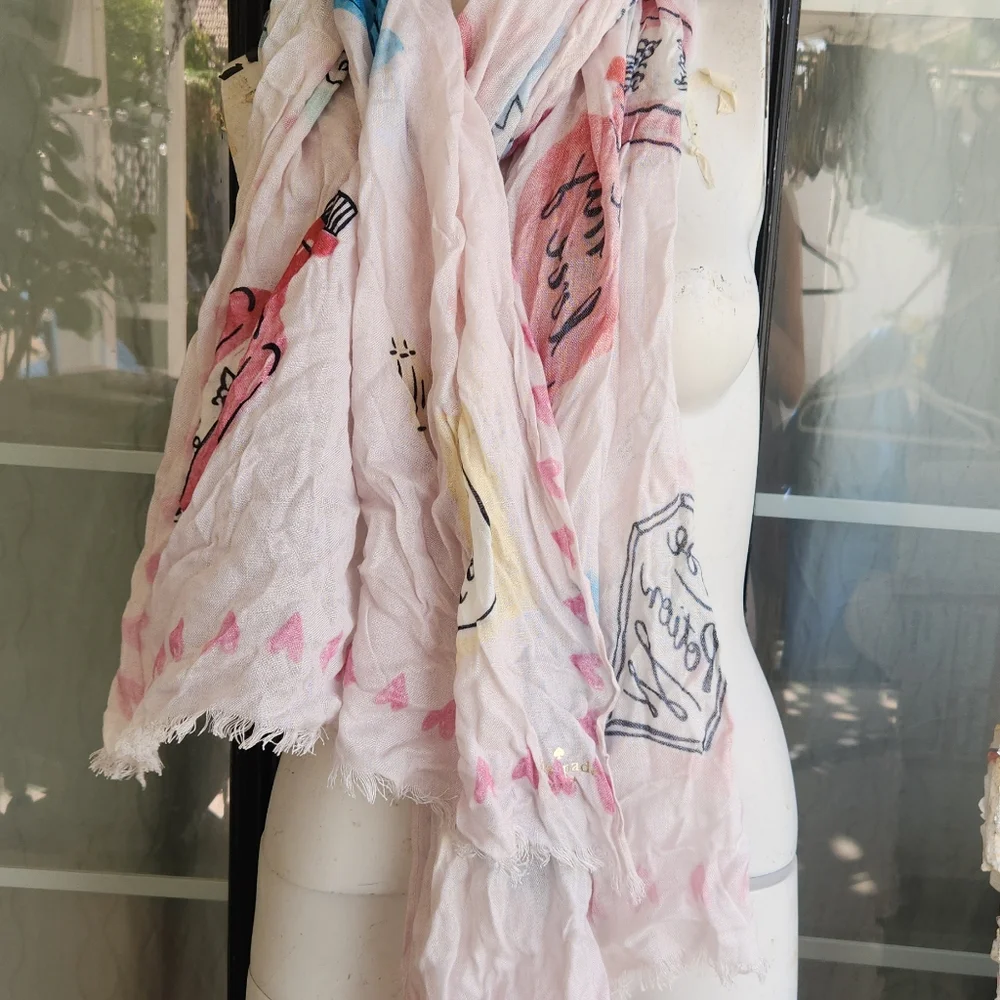 KATE SPADE Elegant Pink and Blue Scarf